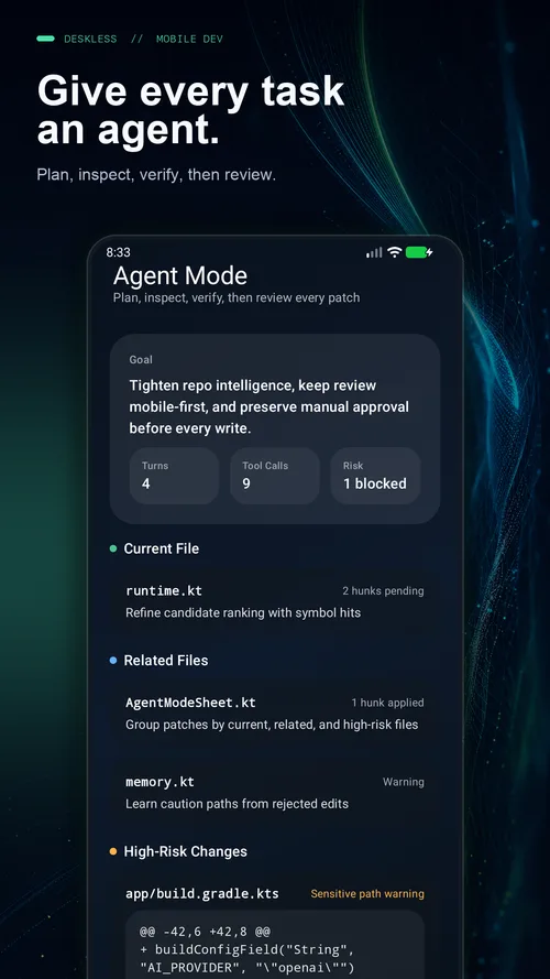 Deskless Agent Mode on an Android phone